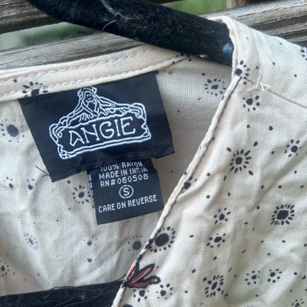 Angie Boho Small Long Sleeve Floral Romper Pockets Whimsy Ditzy Coastal Cowgirl - Picture 3 of 4